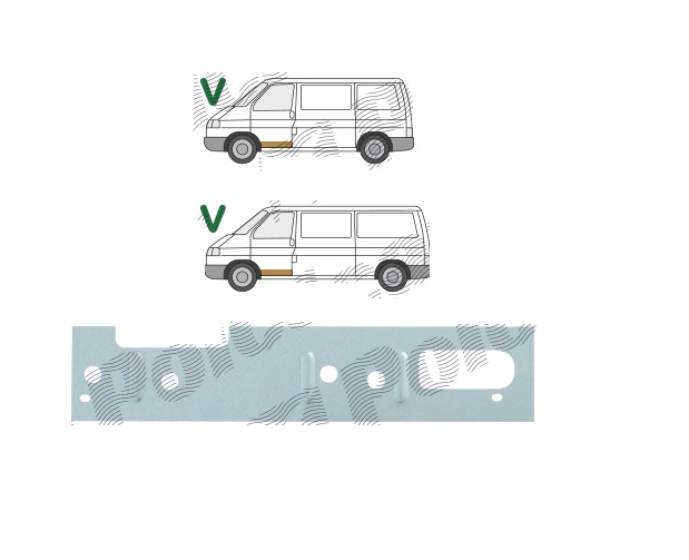 Prag interior VW TRANSPORTER (T4)/CARAVELLE/MULTIVAN, 07.1990-03.2003, partea stanga=dreapta, metal 2, 0 mm, metal galvanizat; sub usa fata; interior; intaritura prag,