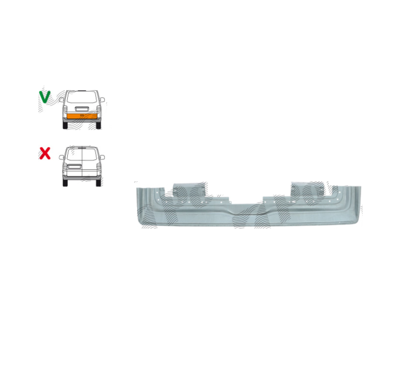 Panou reparatie hayon spate VW TRANSPORTER/MULTIVAN (T5), 04.2003-2015, hayon; metal galvanizat,