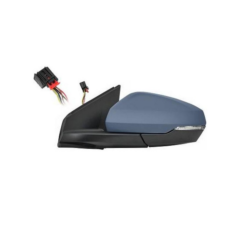 Oglinda usa exterioara VW POLO, 09.2017-, partea stanga, View Max, reglare electrica; grunduit; cu incalzire; sticla asferica; sticla crom; 16 gauri / 6 pini; cu semnalizare,