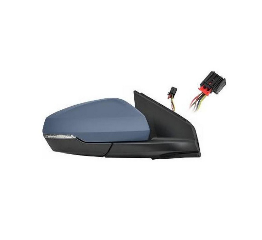 Oglinda usa exterioara VW POLO, 09.2017-, partea dreapta, reglare electrica; grunduit; cu incalzire; sticla convexa; sticla crom; 16 gauri / 6 pini; cu semnalizare,