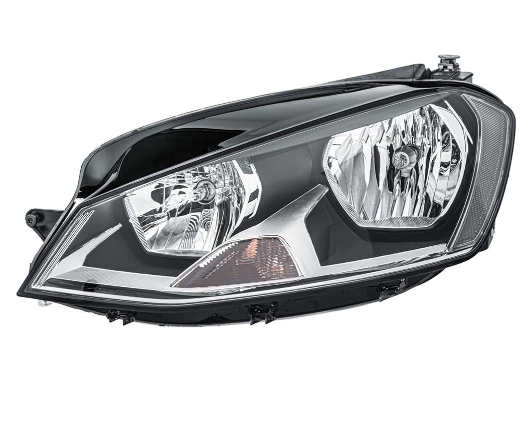 Far VW GOLF VII (5K), 10.2012-03.2017, partea stanga, HELLA, cu daytime running light; H15+H7+PWY24W; electrical; cu motor; cu becuri; halogen,