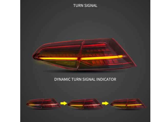 Set lampa spate VW GOLF VII (5K), 10.2012- Hatchback, partea stanga, dynamic indicator; LED; TUNING; interior, exterior,