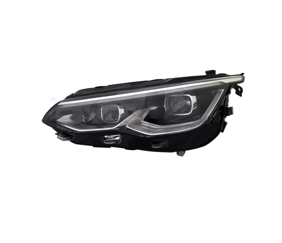 Far VW GOLF VIII, 11.2019-, partea stanga, TYC, lense; cu LED daytime running light; LED; electrical; silver rim; fara unitate control LED; cu motor; LED; fara IQ.LIGHT mark,