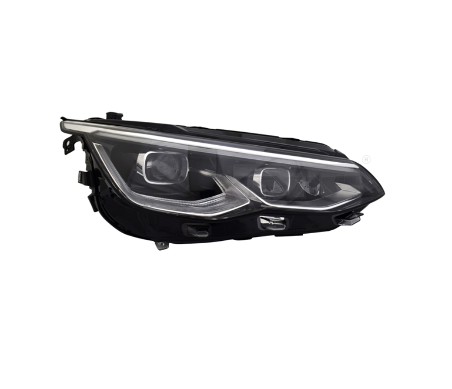 Far VW GOLF VIII, 11.2019-, partea dreapta, TYC, lense; cu LED daytime running light; LED; electrical; silver rim; fara unitate control LED; cu motor; LED; fara IQ.LIGHT mark,