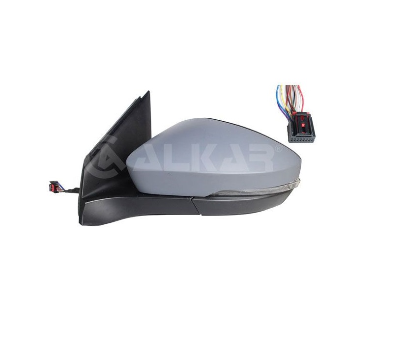 Oglinda usa exterioara VW T-CROSS, 01.2019-, partea stanga, View Max, reglare electrica; grunduit; cu incalzire; sticla asferica; sticla crom; pliabila electric; 16 gauri / 10 pini; cu LED indicator,