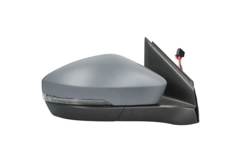 Oglinda usa exterioara VW T-CROSS, 01.2019-, partea dreapta, SRLine, reglare electrica; grunduit; cu incalzire; sticla convexa; sticla crom; pliabila electric; cu memorie; 16 gauri / 14 pini; cu LED indicator; cu functie asistenta laterala,