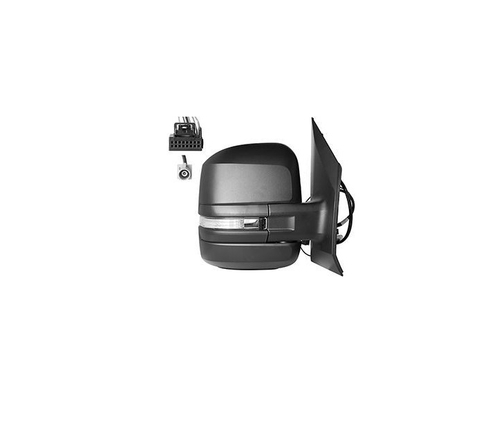 Oglinda usa exterioara MAN TGE, 11.2016-, VW CRAFTER, 02.2017-; (T6), 2017-, dreapta, View Max, electrica; carcasa neagra; cu incalzire; convexa; sticla crom; pliabila electric; 16 gauri / 8 pini+2 pini; cu LED indicator; asistenta laterala,