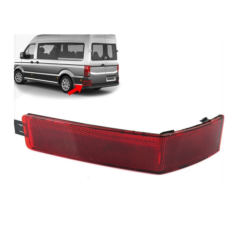 Catadioptru reflectorizant spate MAN TGE, 11.2016-, VW CRAFTER, 02.2017-, partea stanga, rosu,