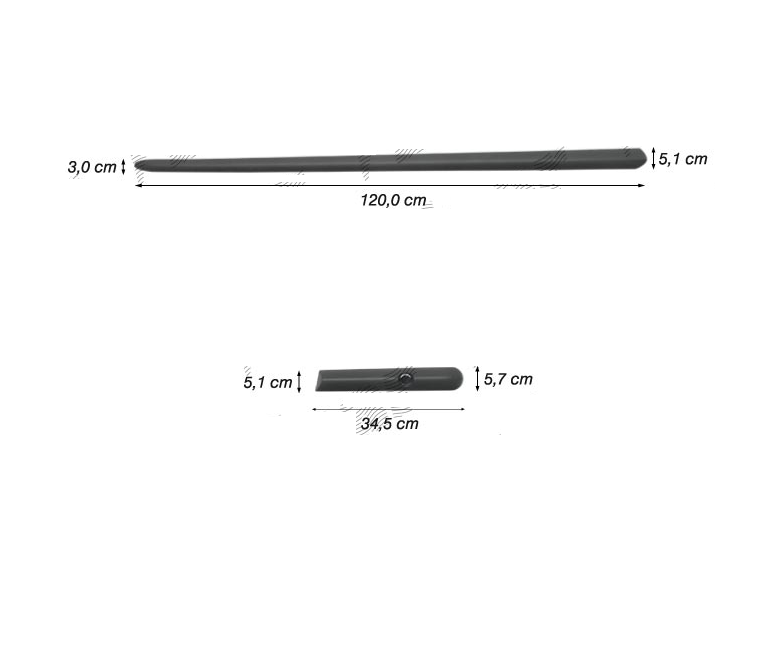 Set 2 buc bandouri usi laterale MINI Hatch/Clubman (F54-F57), One/Cooper/Cabrio (R50-R53), One/Cooper/Clubman/Clubvan/Coupe/Roadster/Cabrio (R55-R59), Paceman (R61) -, stanga, negru; all-purpose; lungime 120, 0 / 34, 5 cm; to adjust,