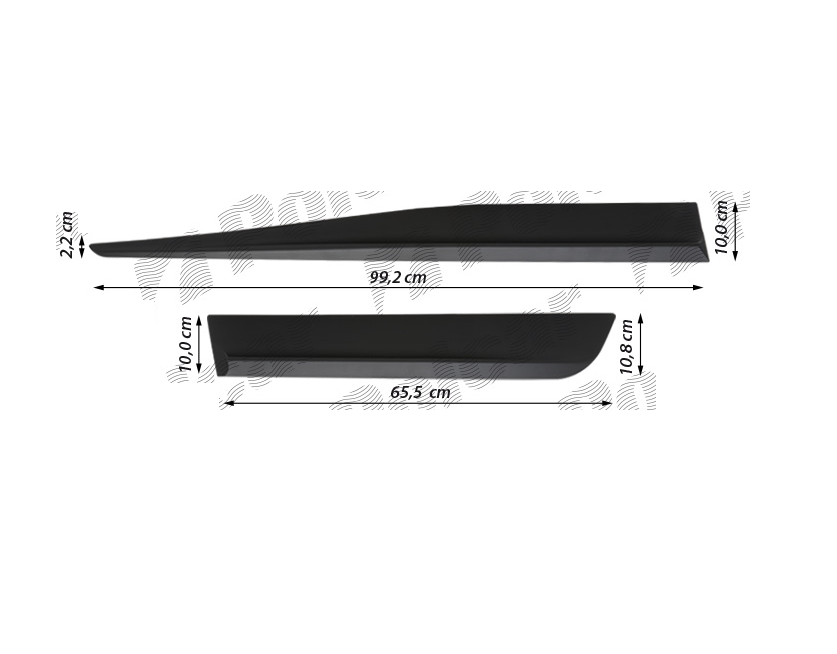 Set 2 buc bandouri usi laterale TOYOTA YARIS (XP130), 03.2011-07.2014, YARIS, 07.2014-05.2017, modele cu 5 usi, partea stanga, negru; all-purpose,