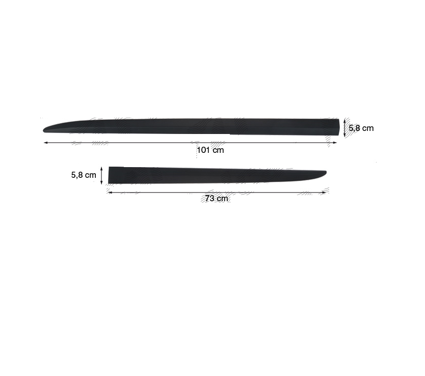 Set 2 buc bandouri usi laterale HONDA Jazz/Fit, Hyundai i30 (PD), KIA Carens, Optima (JF), Mazda 6 (GJ), Opel Astra K, Corsa E, Zafira Tourer, Skoda Enyaq, Scala, Toyota Auris (E18), Volvo S80 (AS), stanga, negru; all-purpose,