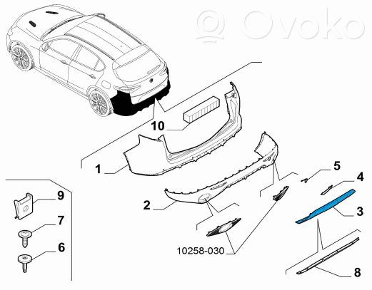 Capac bara spate ALFA ROMEO GIULIA, 09.2016- model : Veloce, partea central, original,