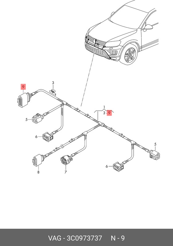 Mufa electrica far AUDI A3 (8V), A6 (C7); Seat Alhambra (7N), Leon (5F); Skoda Fabia (5J), Octavia III, Roomster (5J2), Yeti (5L); VW Caddy 3, Crafter (2E), Golf VI/VII (5K), Passat (B7), Sharan (7N), Tiguan (5N2), Touareg (7P5), (T5), Up!