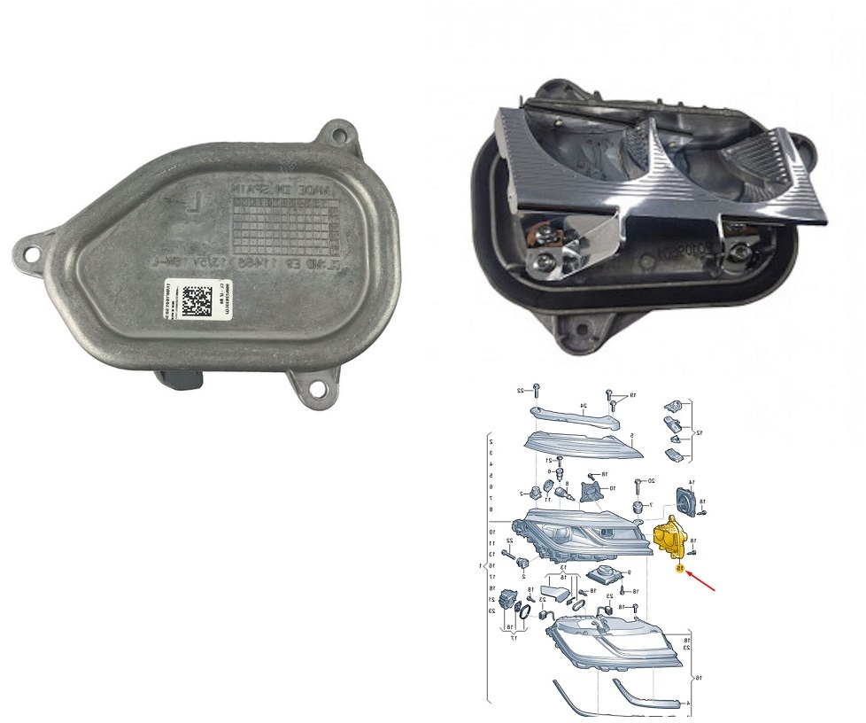 Modul LED VW ARTEON, 06.2017-, partea dreapta, original, pentru sistemul de iluminare statica in viraje; LED,