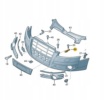 Traversa suport bara de protectie fata AUDI A6 (C6), 05.2004-03.2011, partea stanga, original,