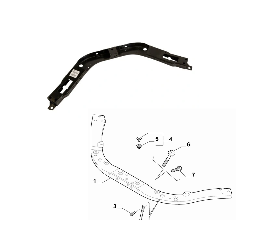 Suport Trager, panou central fata ALFA ROMEO STELVIO, 06.2017-, original,