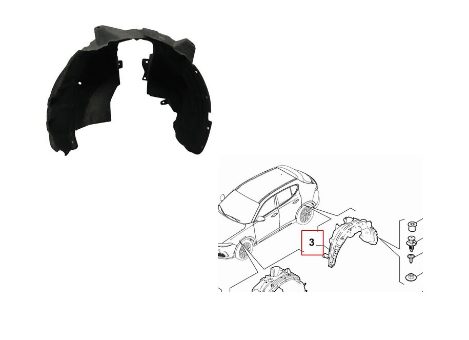 Carenaj aripa interioara punte spate ALFA ROMEO TONALE, 04.2022-, partea stanga, original,