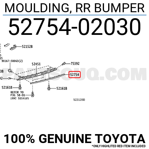 Ornament spoiler bara spate TOYOTA AURIS (E18), 07.2015-, original, Model COMBI, Estate,