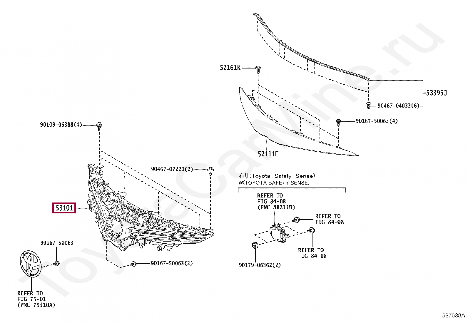 Grila masca fata TOYOTA CAMRY (XV70), 2021-, original,