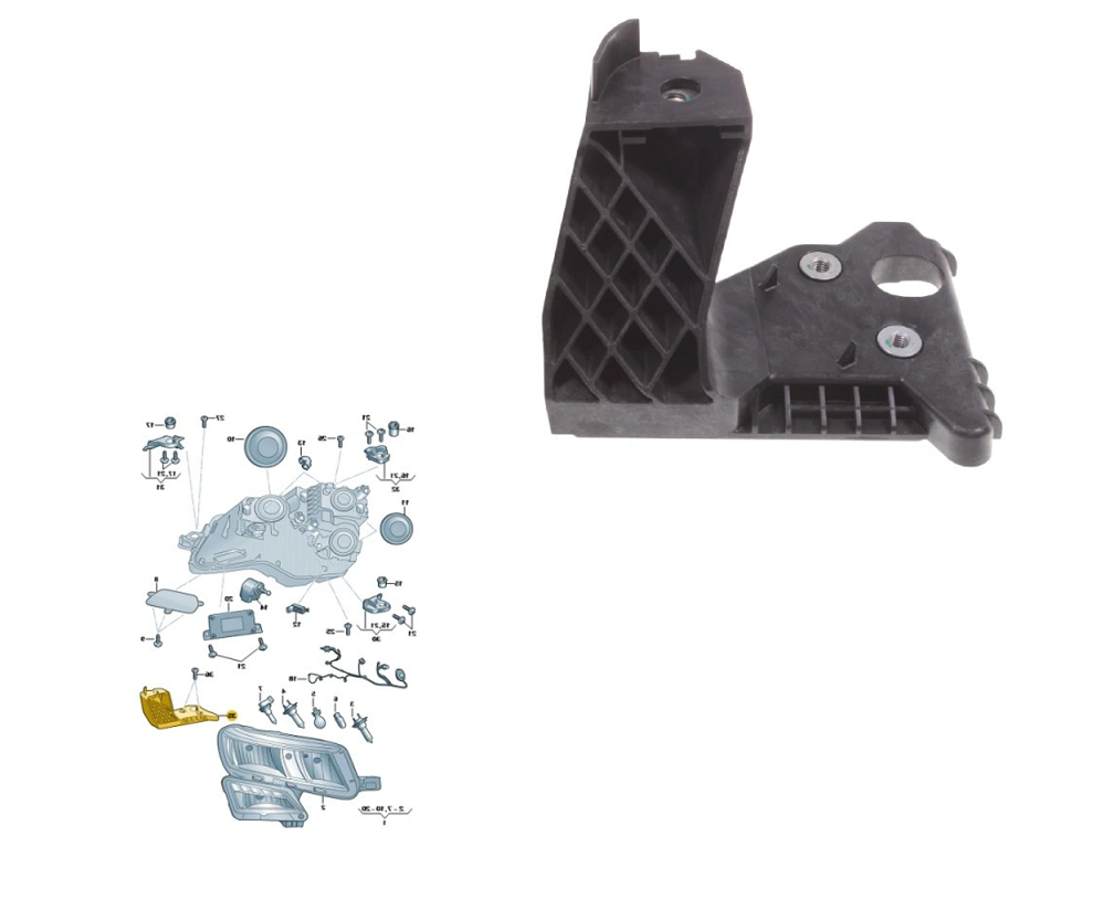 Suport fixare far SKODA KAROQ, 08.2017-04.2022; KAROQ, 02.2022-, partea dreapta, original,