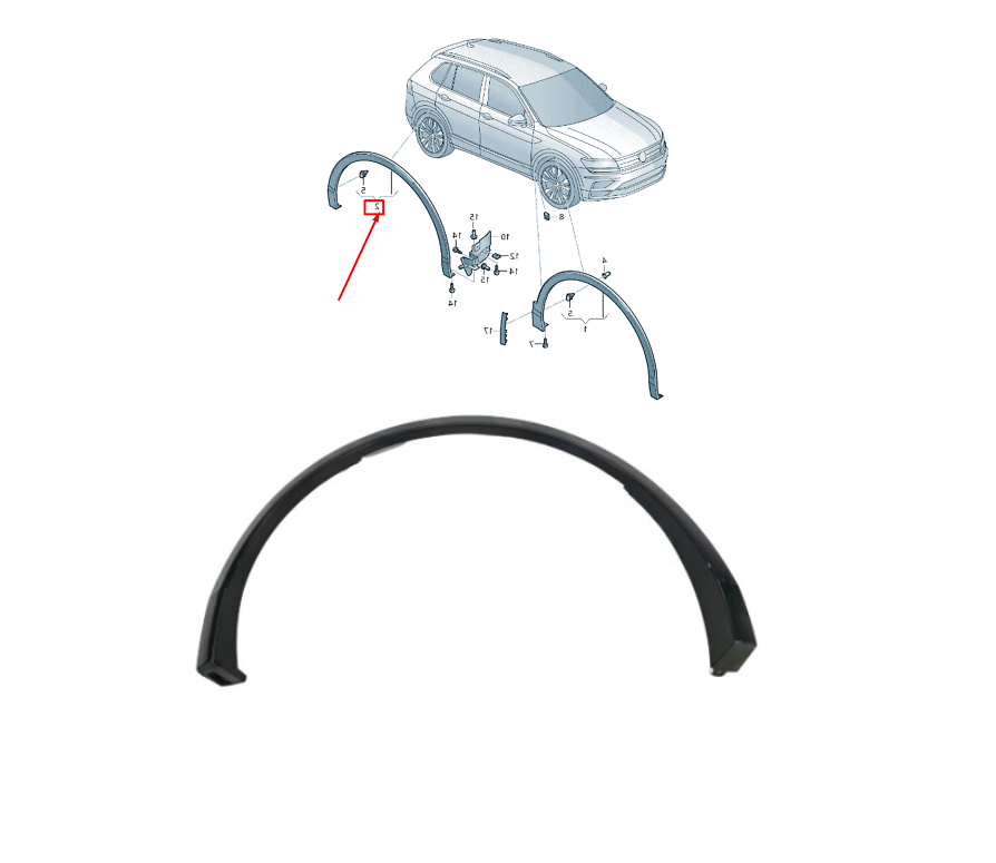 Bandou aripa, ornament spate VW TIGUAN, 05.2016-12.2020, partea dreapta, original, aripa spate,