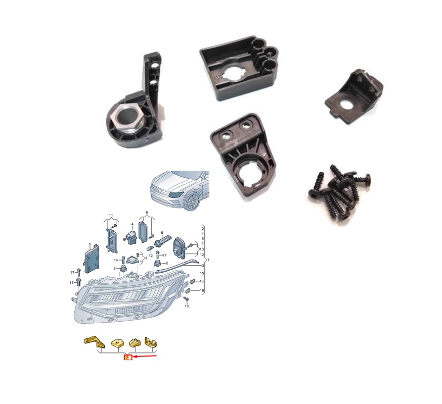 Set reparatie far VW TIGUAN, 05.2016-12.20, partea stanga, original, cu parti de montare,