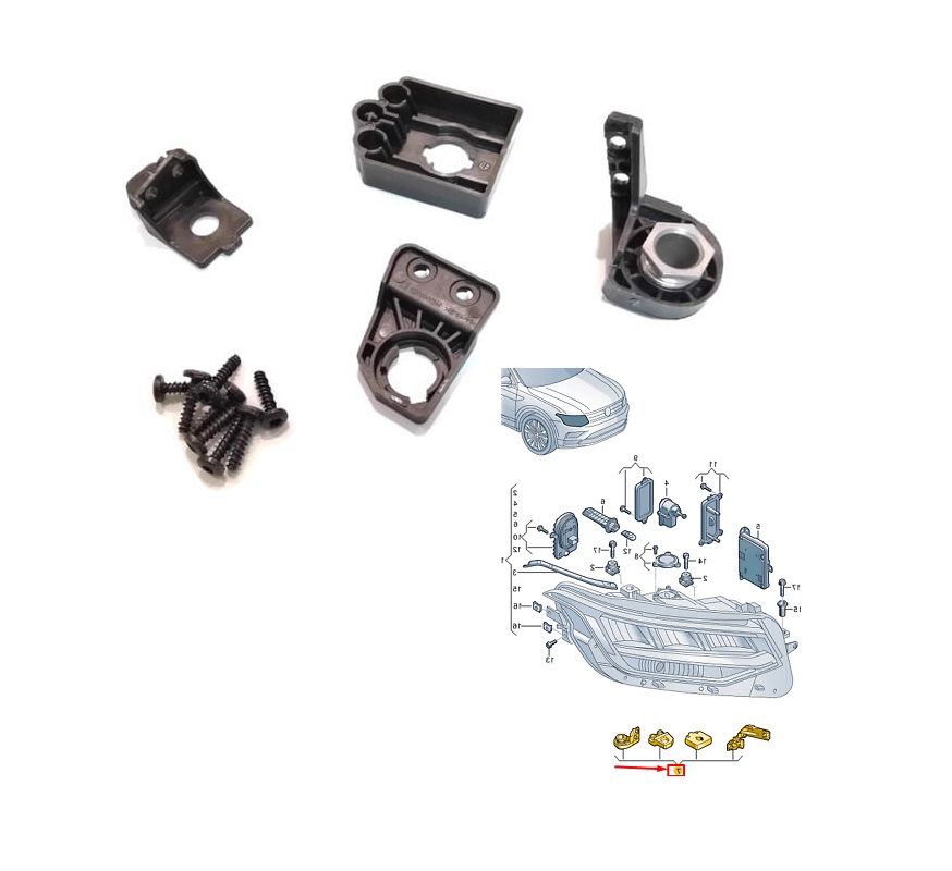 Set reparatie far VW TIGUAN, 05.2016-12.20, partea dreapta, original, cu parti de montare,