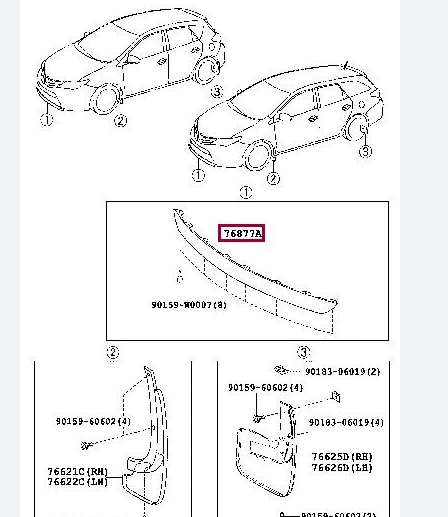 Spoiler bara fata TOYOTA AURIS (E18), 07.2015-, original,