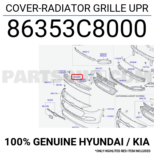 Ornament superior Trager, panou central fata HYUNDAI I20, 10.2014-, partea central, original,