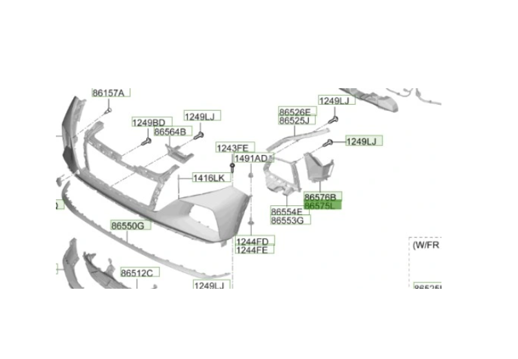 Deflector aer fata HYUNDAI TUCSON, 10.2020-, partea stanga, original,