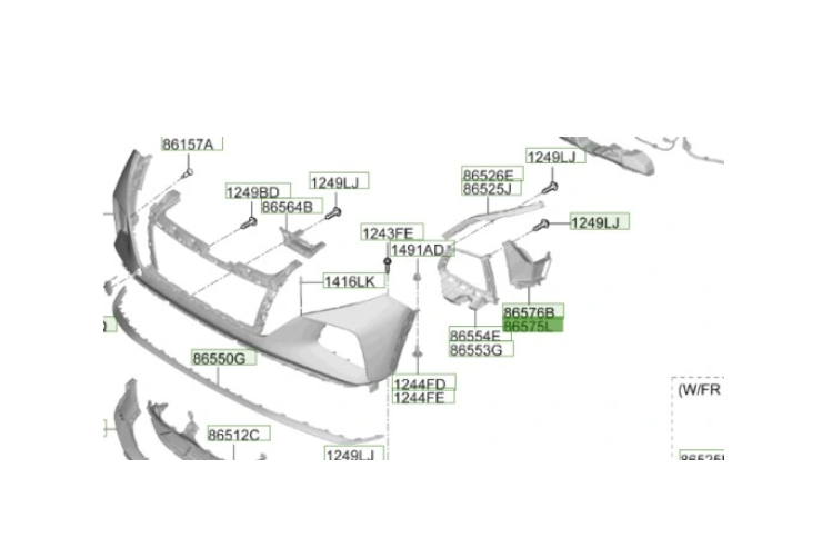 Deflector aer fata HYUNDAI TUCSON, 10.2020-, partea dreapta, original,