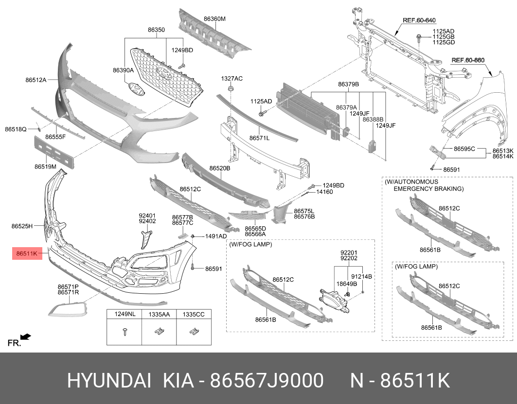 Spoiler bara fata HYUNDAI KONA, 10.2017-09.20, original,