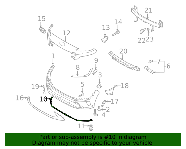 Spoiler bara fata HYUNDAI KONA, 08.2020-08.2023, original,