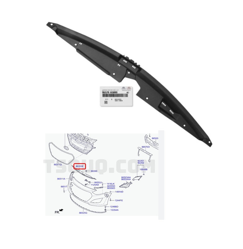 Ornament superior Trager, panou central fata HYUNDAI I30 (GD), 03.2012-03.2017, original,