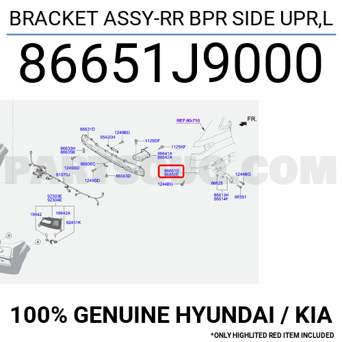 Suport bara spate HYUNDAI KONA, 10.2017-09.2020, partea stanga, original, superior,