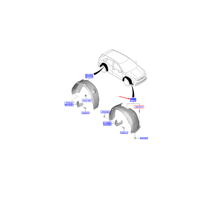 Carenaj aripa interioara punte fata KIA CEED, 2021-, model : GT Line, partea dreapta, original,
