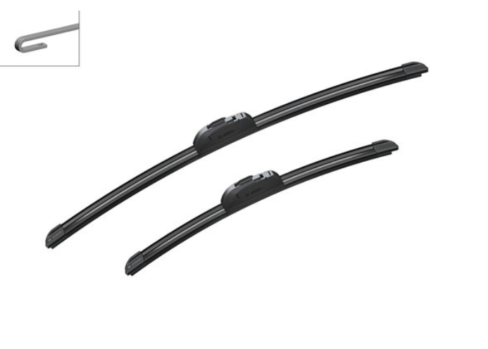 Set 2 buc. stergatoare parbriz CHEVROLET MATIZ II (KLYA/M150), 10.2000-2005; DAEWOO MATIZ I (KLYA/M100), 01.1998-12.2008; HONDA JAZZ/FIT (GD), 03.2002-10.2008; TOYOTA YARIS (XP10), 1999-01.2006; FOX (5Z1), 04.2005-, 530+380 mm; fixare:U, BOSCH,