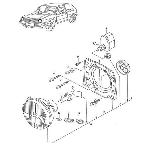 Soclu bec MERCEDES G-CLASS (W460) 05.1979-08.1989, VW CADDY I (14D), 12.1982-11.95; GOLF I (typ 17), 1974-1983; GOLF II (19E/1G), 1983-1992; LT28/31/35, 1975-1985; (T2/T3), 1967-1992 pt. bec T4W, 10 buc la set, stanga=dreapta, tip bec T4W, pozitie far,