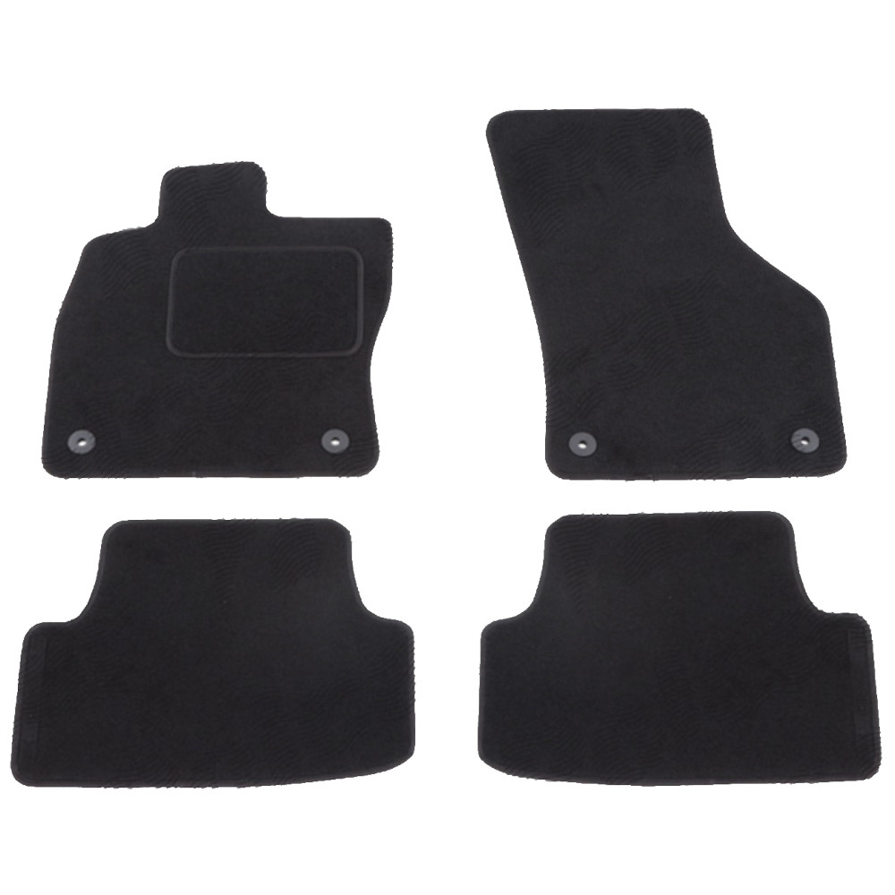 Set covorase auto mocheta Velor AUDI A3 (8V), 2012-12.2020; SEAT LEON (5F), 11.2012-12.2020; SKODA OCTAVIA III (5E), 01.2013-09.2020; OCTAVIA, 04.2020-; GOLF VII (5K), 10.2012-, negru,