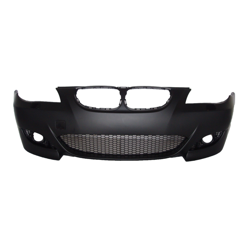 Set bara fata BMW Seria 5 (E60/E61), 06.2003-2007, cu gauri spalator; grunduit, de vopsit; type M5; cu grile inferioare; cu gauri lampa ceata; TUNING,