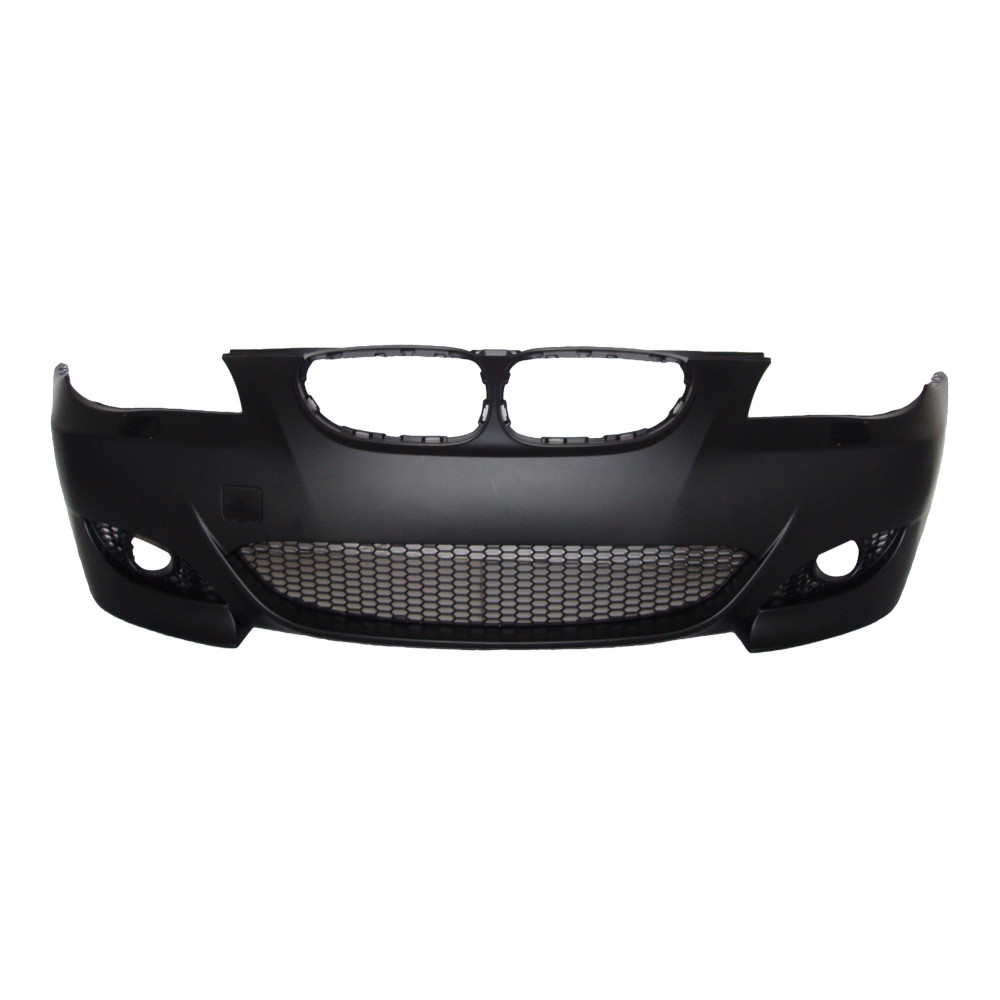 Set bara fata BMW Seria 5 (E60/E61), 2007-06.2010, cu gauri spalator; grunduit, de vopsit; type M5; cu grile inferioare; cu gauri lampa ceata; TUNING,