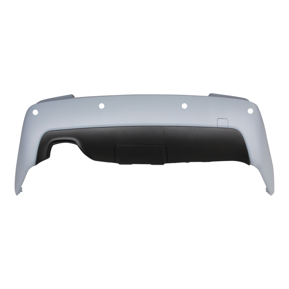 Set bara spate BMW Seria 5 (E60), 06.2003-2007 SEDAN, cu carlig de remorcare detasabil, cu gauri senzori parcare, cu capac carlig remorcare; grunduit, de vopsit; type M-Tech; cu spoiler; cu gauri senzori diametru fi= 24mm, cu iesiri evacuare dubla;