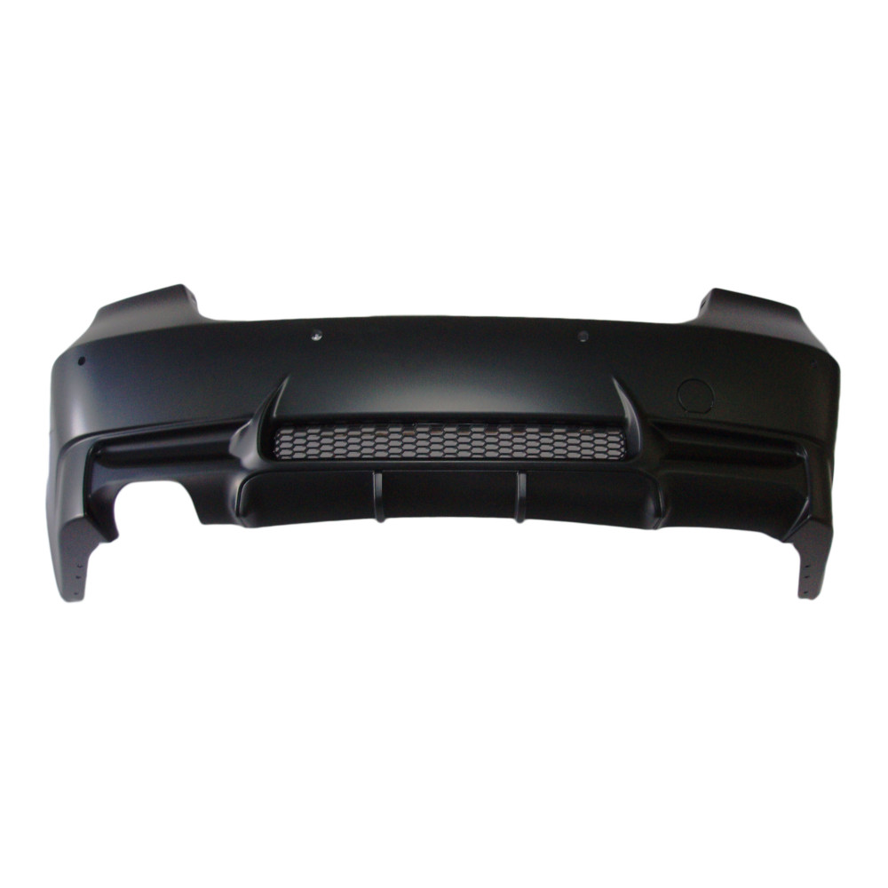 Set bara spate BMW Seria 3 (E90/E91), 11.2004-06.2012, cu gauri senzori parcare; grunduit, de vopsit; type M3; cu grila inferiorae; cu iesiri evacuare dubla; TUNING,