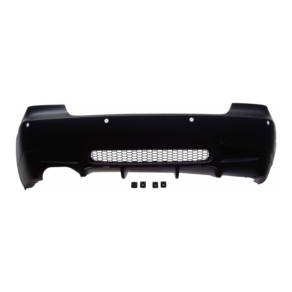 Set bara spate BMW Seria 3 (E92/93) COUPE/CABRIO, 09.2006-12.2013, cu gauri senzori parcare; grunduit, de vopsit; type M3; cu grila inferiorae; cu iesiri evacuare dubla; TUNING,