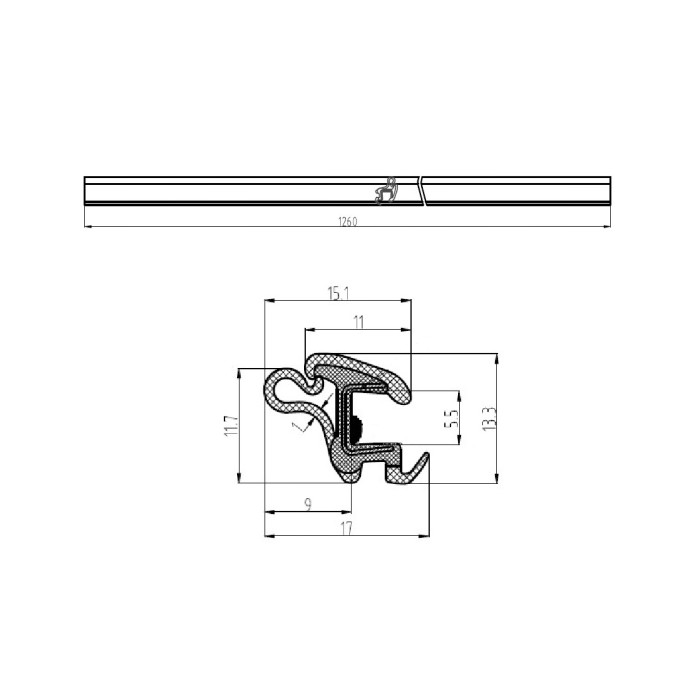 Cheder parbriz BMW X5 (E53), 01.1999-10.2006, aluminiu, polipropilena (PP) + elastomer; un bandou; superior,