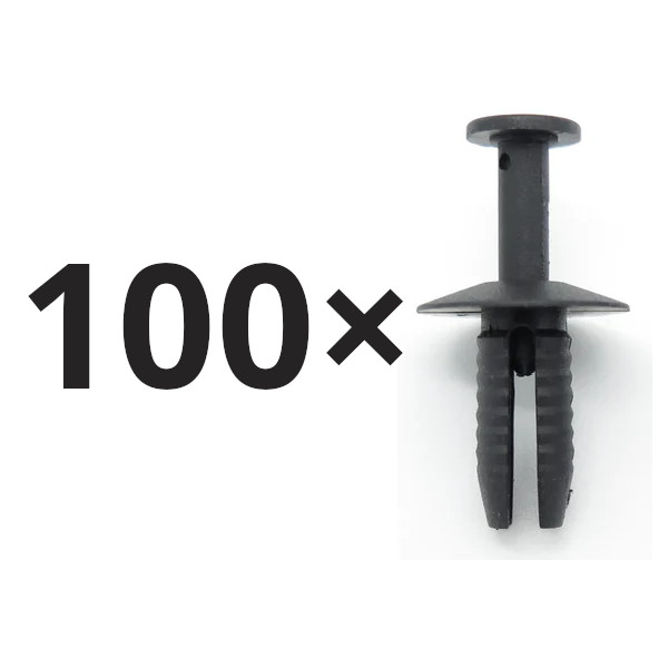 Set 100 clema fixare plastic Audi A3, A6, Q5, BMW Seria 3, Seria 5, Seria 7, X1, X3, X4, X5, X6, Z8, Seat Altea, Leon, Toledo, Skoda Fabia, Octavia, Superb, Yeti, VW Beetle, Caddy, Golf, Jetta, Passat, Polo, Sharan, Touran, Transporter, scut motor