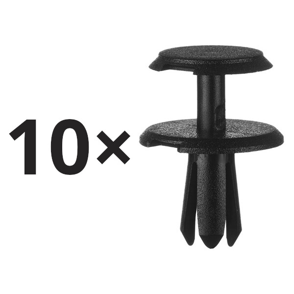 Set 10 clema fixare plastic Mercedes Clasa A (W176), Clasa B (W246), Clasa Cla (C117), Clasa E (W213), Clasa E (W213). 07.20-12.23, Clasa Gla (X156), Sprinter 209-524, Sprinter 210-519, Vito/V-Class (W447), sub scut sasiu