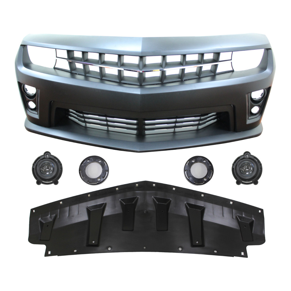 Set bara fata CHEVROLET CAMARO, 02.2009-2013, cu lampi ceata; grunduit, de vopsit; type ZL1; cu grile; cu gauri lampa ceata; TUNING,