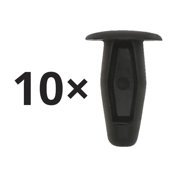 Set 10 clips garnituri Mazda 121 (Db), 323 (Bf), E1800/E2000/E3000 (Sr1/Sr2); Nissan Maxima Qx (A33) (Eu), Navara/Frontier (D40)/Pathfinder (R51), Pickup/Navara/Frontier (D22), garnitura capota