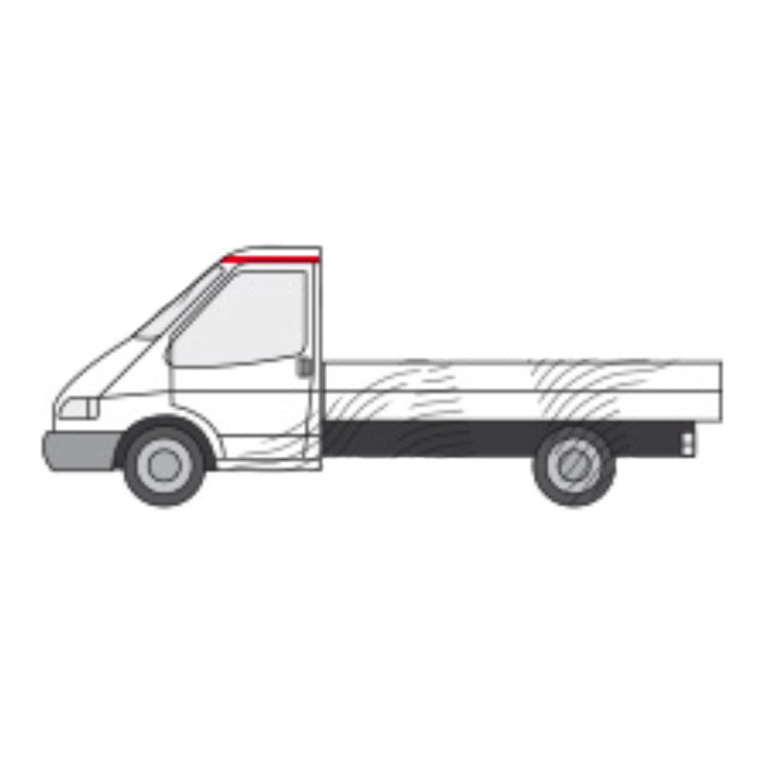Panou reparatie pavilion FORD TRANSIT, 1985-2000, partea stanga, jgheab; metal galvanizat; cabina simpla,